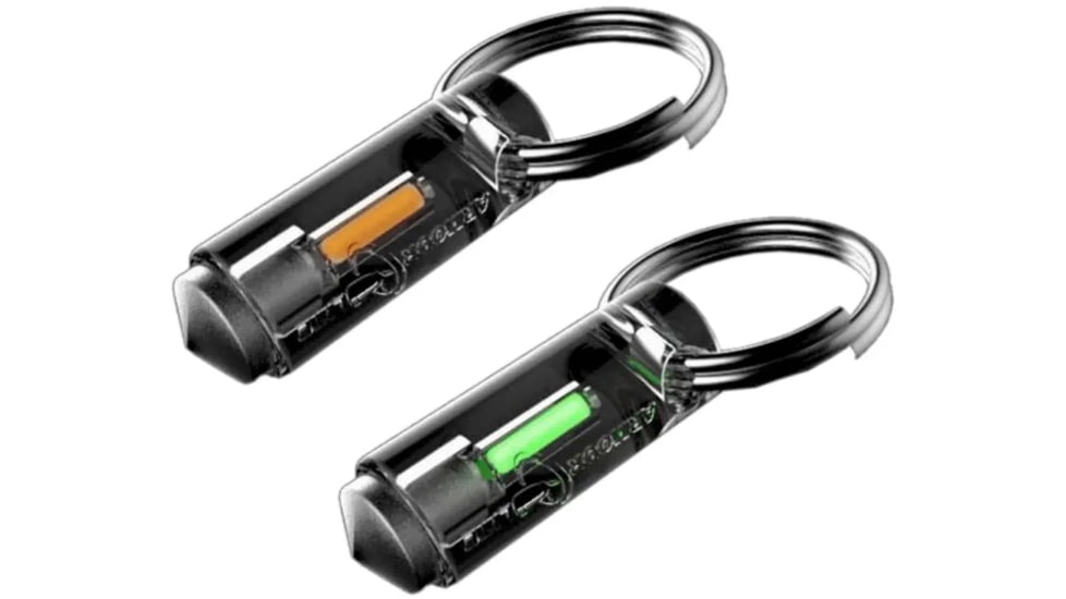 Armourlite Tritium Vials Key Ring Safety Markers, 2 Pack, Green/Orange, KeyRingGreenOrange