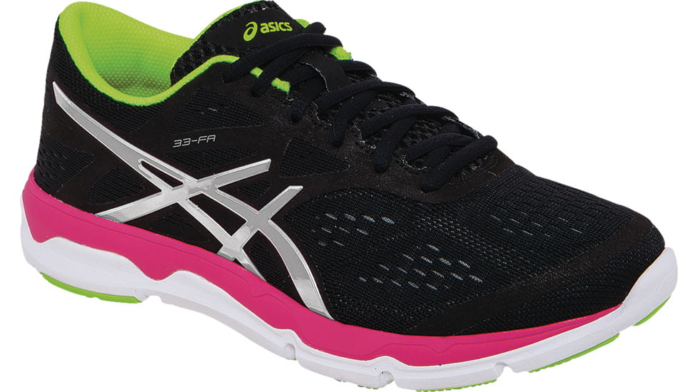 33-FA Road Running Shoe - Womens-Onyx/Pink/Yellow-Medium-11