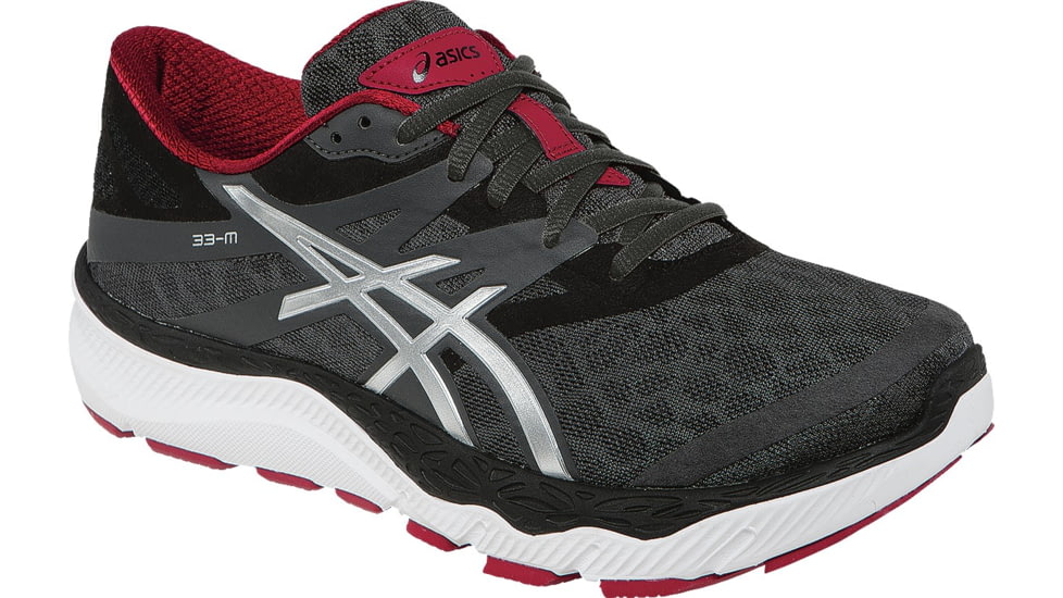 Asics 33-M Road Running Shoe - Men's-Grey/Silver/Ruby-Medium-11 US