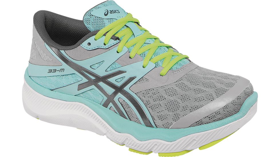 Asics 33-M Road Running Shoe - Womens-Grey/Charcoal/Mint-Medium-7.5 US