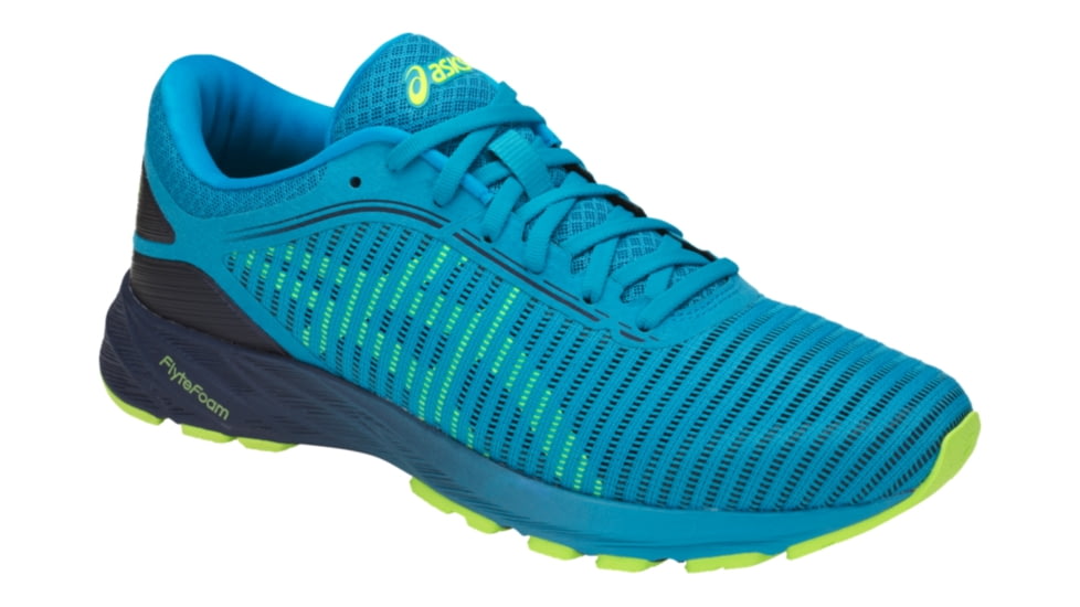 Asics DynaFlyte 2 Road Running Shoes - Men's, Island Blue/Safety Yellow/Indigo Bue, Medium, 12 US T7D0N.4107-12