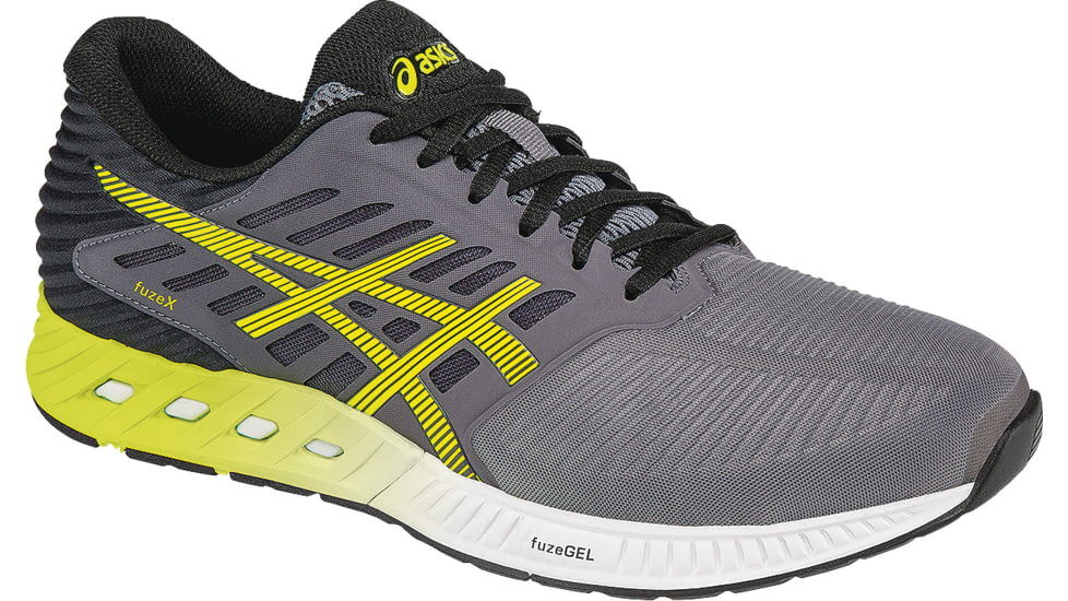 Asics FuzeX Road Running Shoe - Men's-Carbon/Flash Yellow/Black-Medium-12