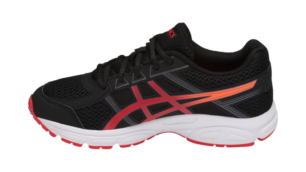 Asics GEL-Contend 4 GS Shoes - Kids, Black/Fiery Red/Shocking Orange, Medium, 4 US C707N.9023-4