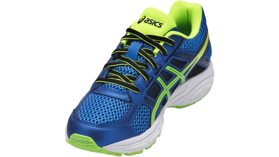 Asics GEL-Contend 4 GS Shoes - Kids, Directoire Blue/Green/Safety Yellow, Medium, 2 US C707N.4385-2