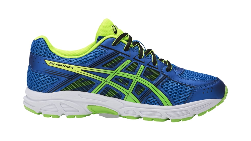 Asics GEL-Contend 4 GS Shoes - Kids, Directoire Blue/Green/Safety Yellow, Medium, 2 US C707N.4385-2