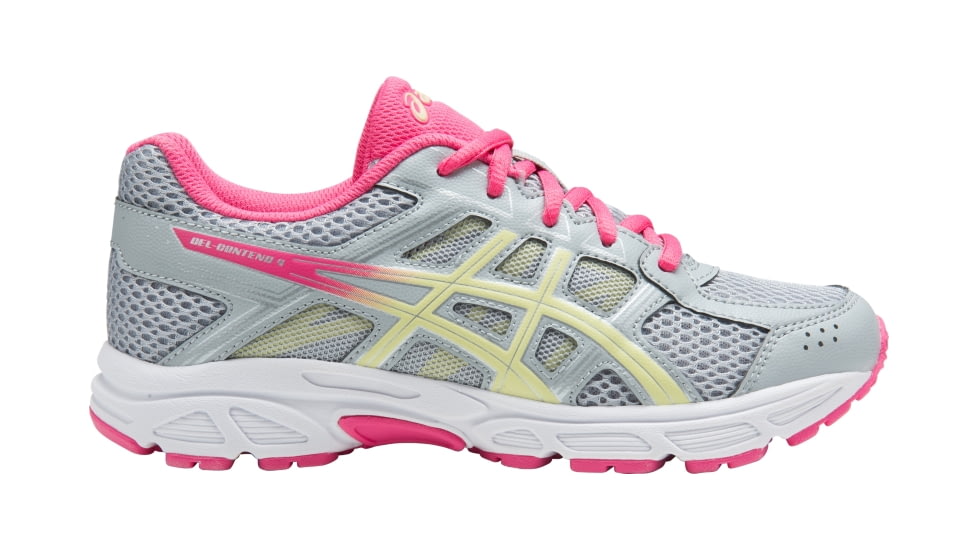 Asics GEL-Contend 4 GS Shoes - Kids, Mid Grey/Limelight/Hot Pink, Medium, 7 US C707N.9685-7