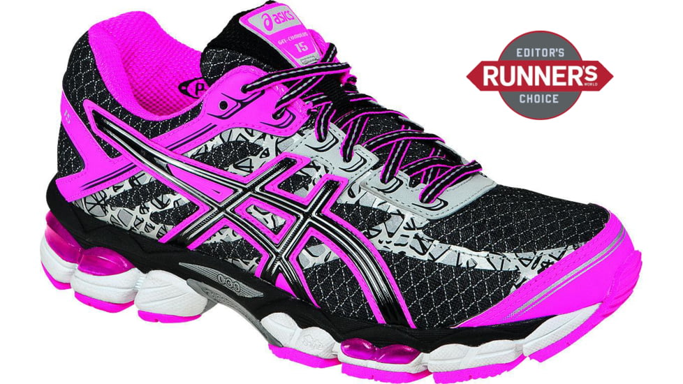Asics Gel-Cumulus 15 Lite-Show Road Running Shoe - Women's-Black/Onyx/Flash Pink-9 US