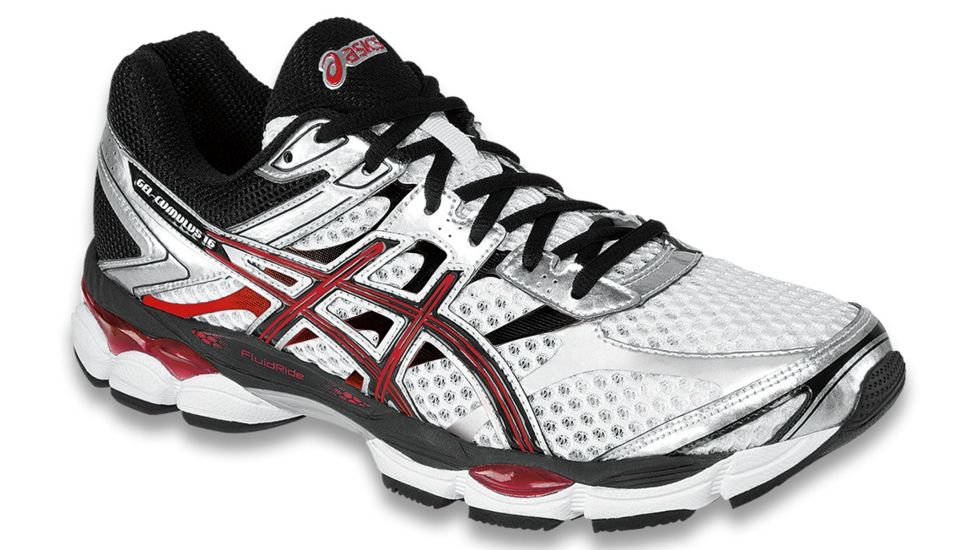 Asics Gel-Cumulus 16 Road Running Shoe - Men's-White/Black/Red-Medium-11.5 US