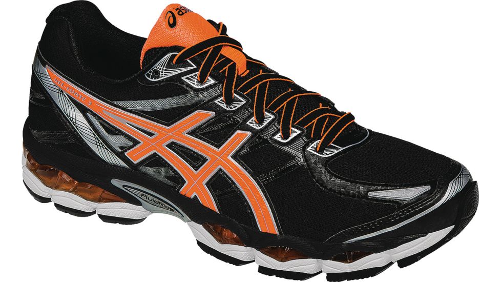 Gel-Elevate 3 Road Running Shoe - Mens-Black/Orange/Silver-Medium-8.5