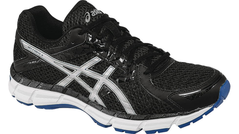 Gel-Excite 3 Road Running Shoe - Mens-Black/Silver/Blue-Medium-12