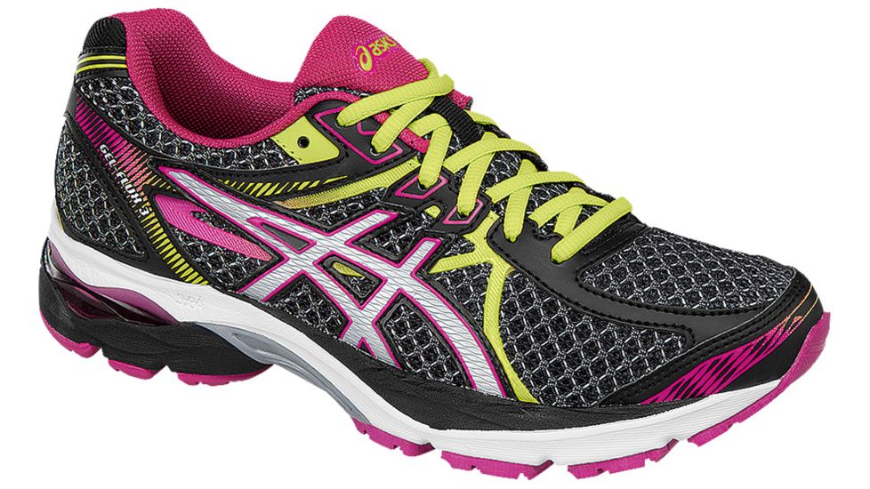 Asics Gel-Flux 3 Road Running Shoe - Women's-Black/Silver/Sport Pink-Medium-6