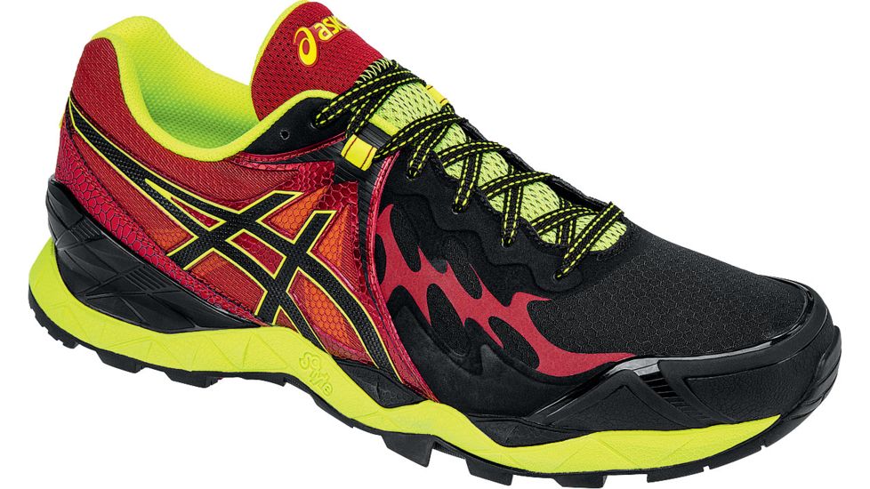 Gel-FujiEndurance Trail Running Shoe - Mens-Black/Onyx/Red-Medium-11.5