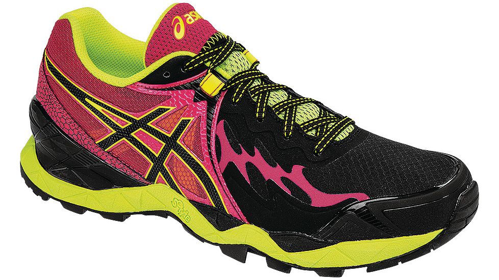 Gel-FujiEndurance Trail Running Shoe - Womens-Black/Onyx/Azalea-Medium-6