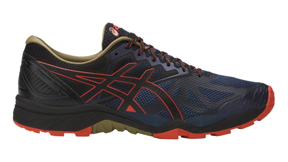 Asics Gel-FujiTrabuco 6 Trail Running Shoe - Men's-Insignia Blue/Black/Red Clay-Medium-11.5