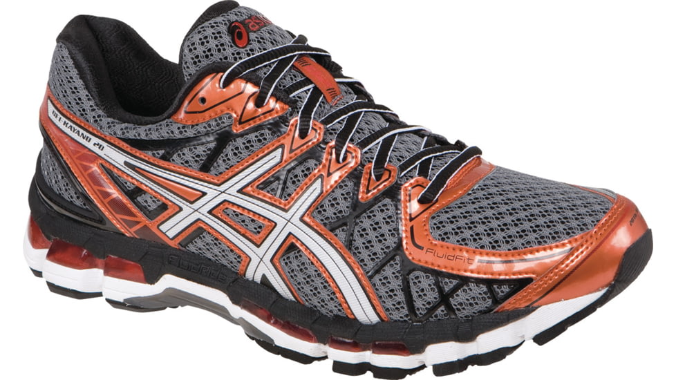 Asics Gel-Kayano 20 Road Running Shoe - Men's-Grey/Orange-Medium-9.5 US