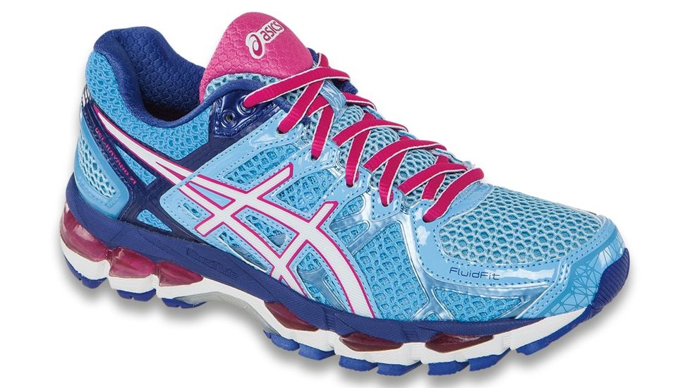Asics Gel-Kayano 21 Road Running Shoe - Women's-Powder Blue/White/Hot Pink-Medium-9 US