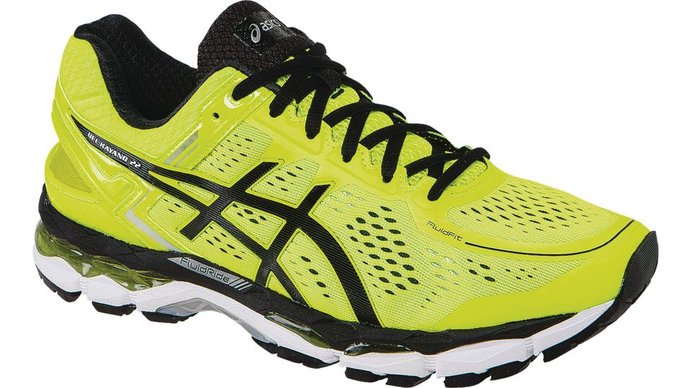Asics Gel-Kayano 22 Road Running Shoe - Men's-Flash Yellow/Black/Silver-Medium-8.5