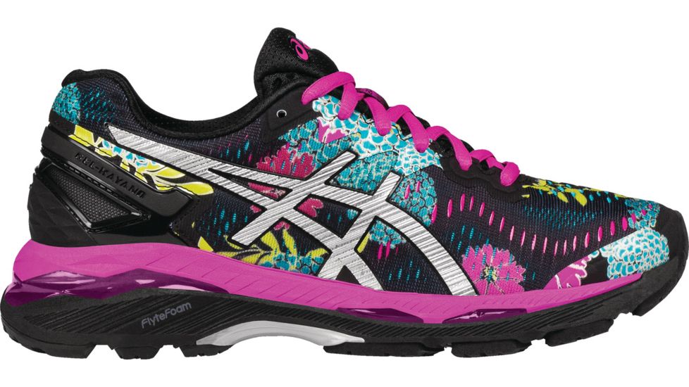 Asics Gel-Kayano 23 Road Running Shoe - Women's-Black/Silver/Pink Glow-Medium-7