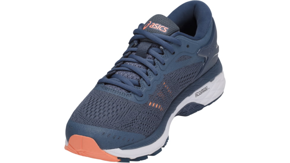 Asics GEL-Kayano 24 Road Running Shoes - Women's, Smoke Blue/Dark Blue/Canteloupe, Wide, 10 US T7A5N.5649-10