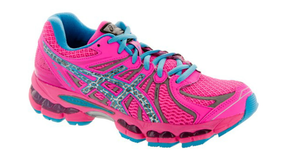 Asics Gel-Nimbus 15 Lite Show Road Running Shoe - Women's-Pink/Lightening/Blue-Medium-6 US