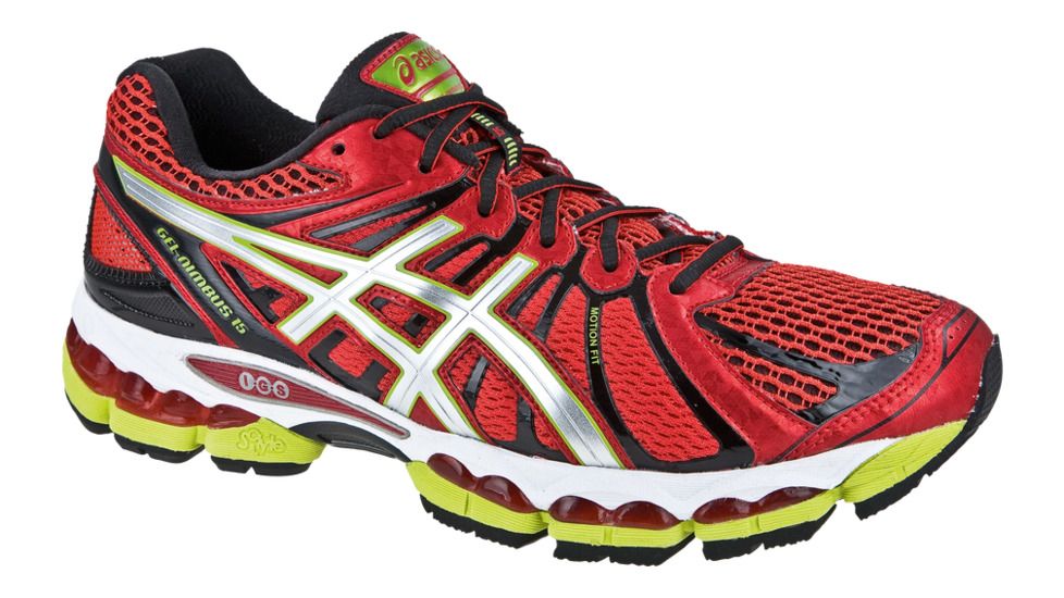Asics Gel-Nimbus 15 Road Running Shoe - Men's-Red/Silver/Lime-13 US-Medium