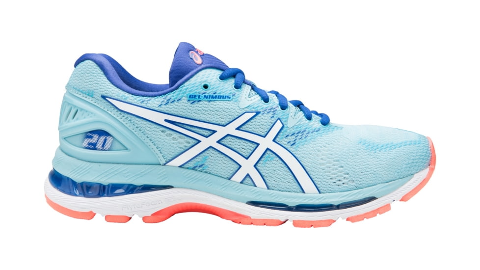 Asics GEL-Nimbus 20 Road Running Shoes - Women's, Porcelain Blue/White/ASICS Blue, Medium, 10 US T850N.1401-10
