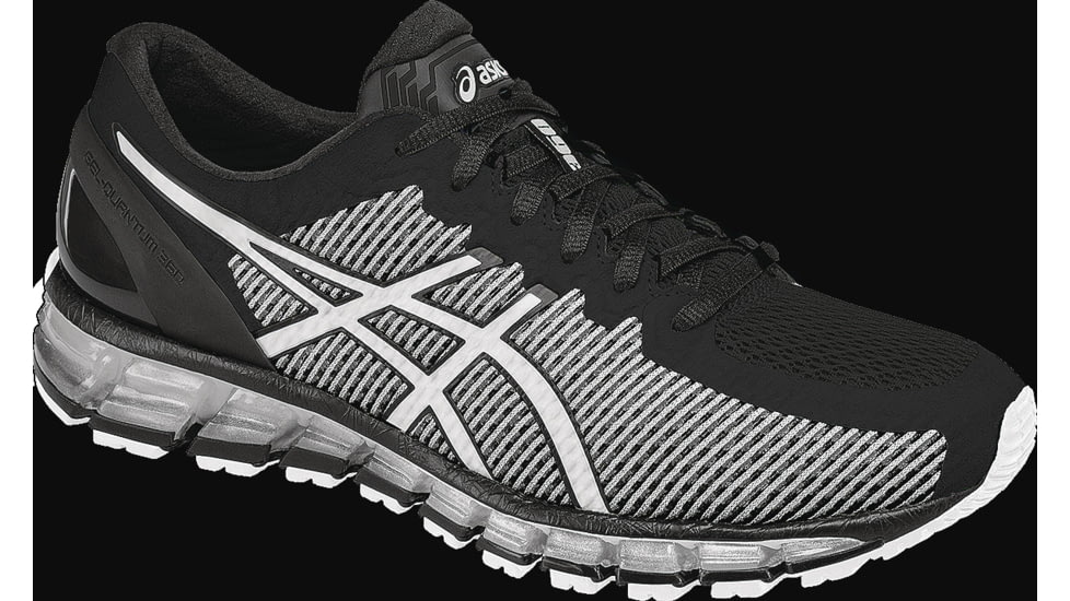 Asics Gel-Quantum 360 2 Road Running Shoe - Men's-Onyx/White/Silver-Medium-8.5