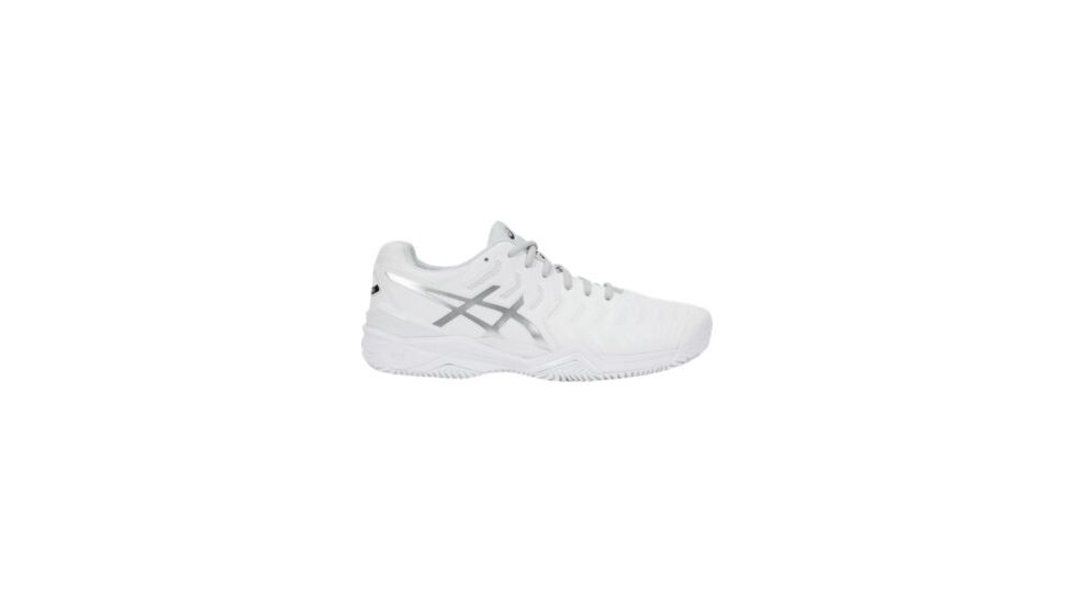 Asics GEL-Resolution 7 Clay Court Road Running Shoes - Mens, White/Silver, Medium, 15 US, E702Y.0193-15