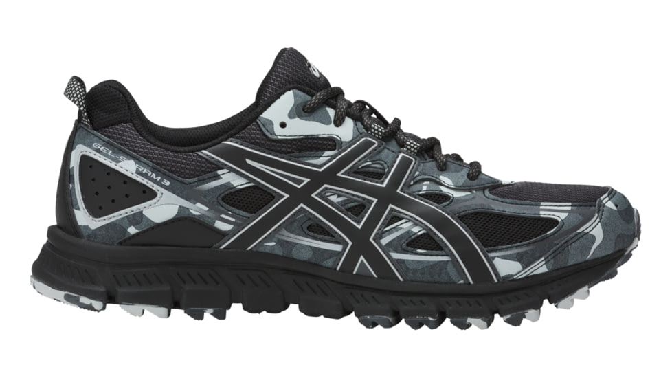 Asics Gel-Scram 3 Trail Running Shoe - Men's-Black/Black/Glacier Grey-Medium-12
