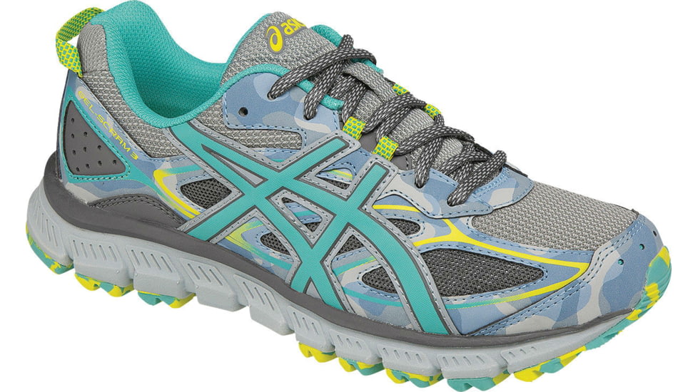 Gel-Scram 3 Trail Running Shoe - Womens-Midgrey/Turquoise/Alu-Medium-6.5
