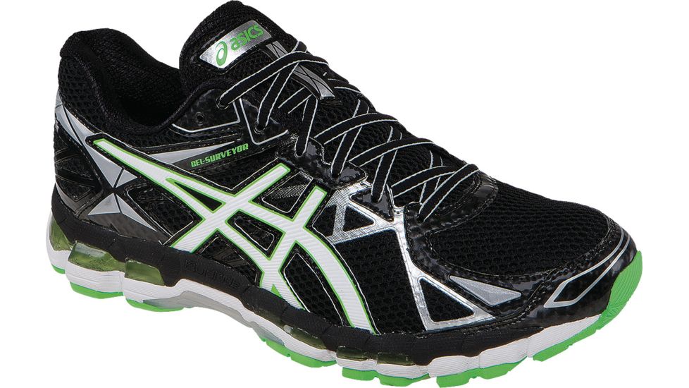 Gel-Surveyor 3 Road Running Shoe - Mens-Black/White/Green-Medium-10