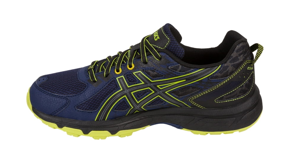 Asics GEL-Venture 6 Trail Running Shoes - Men's, Indigo Blue/Black/Energy Green, Extra Wide, 10 US T7G3N.4990-10
