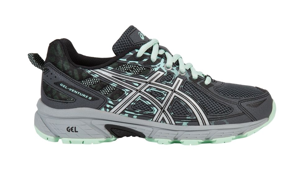 Asics GEL-Venture 6 Trail Running Shoes - Women's, Castlerock/Silver/Honeydew, Medium, 8 US T7G6Q.9793-8