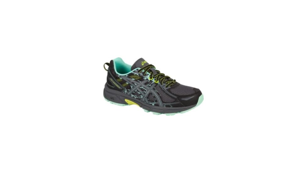 Asics GEL-Venture 6 Trail Running Shoes - Womens, Black/Carbon/Neon Lime, Wide, 6.5 US, T7G7N.9097-6.5