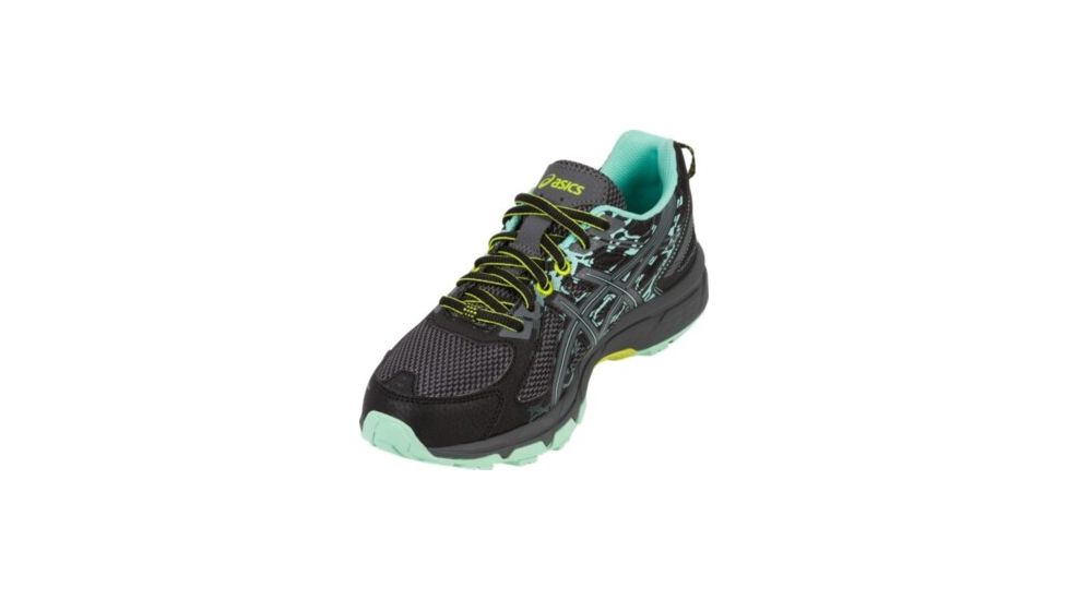 Asics GEL-Venture 6 Trail Running Shoes - Womens, Black/Carbon/Neon Lime, Wide, 6.5 US, T7G7N.9097-6.5