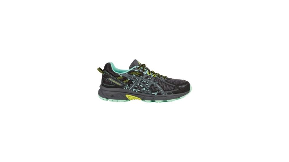 Asics GEL-Venture 6 Trail Running Shoes - Womens, Black/Carbon/Neon Lime, Wide, 6.5 US, T7G7N.9097-6.5