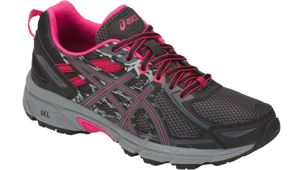 Asics GEL-Venture 6 Trail Running Shoes - Womens, Black/Pixel Pink, Medium, 6.5 US, T7G6N.001-6.5