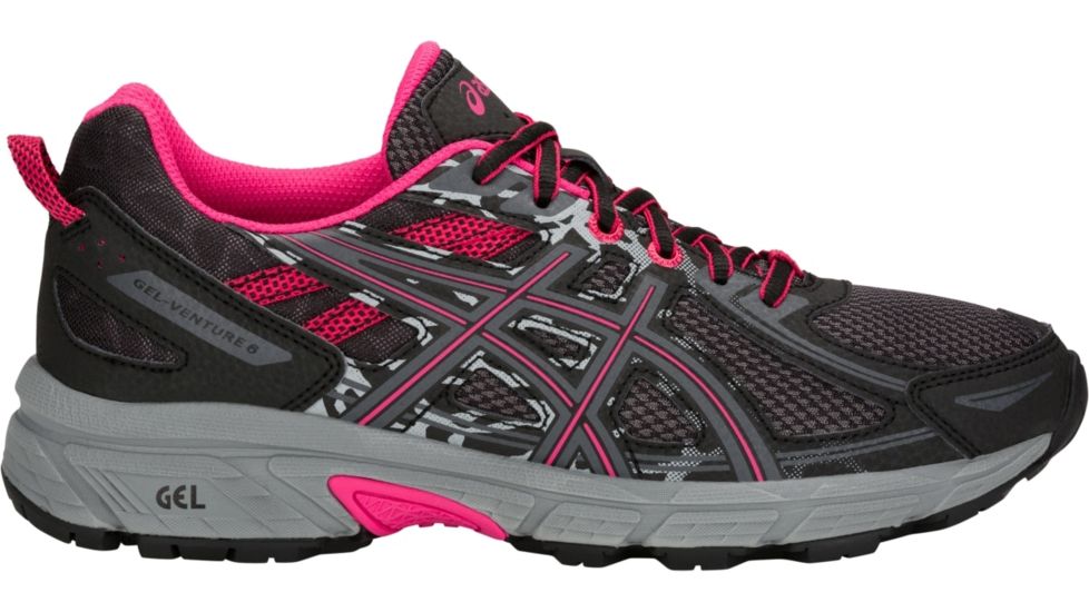 Asics GEL-Venture 6 Trail Running Shoes - Womens, Black/Pixel Pink, Medium, 6.5 US, T7G6N.001-6.5