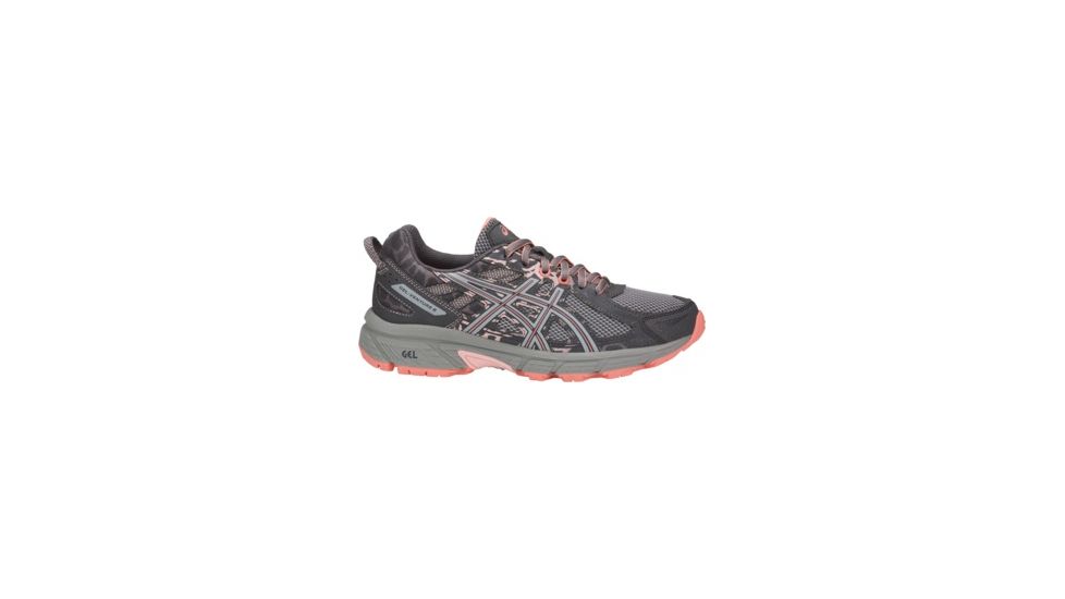 Asics GEL-Venture 6 Women's Trail Running Shoe, Carbon/Mid Grey/Seashell Pink, 9.5 US, T7G6N.9796-9.5