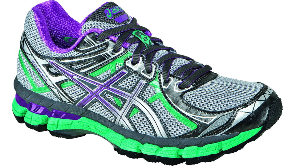 Asics GT-2000 2 Trail Running Shoe - Womens-Titanium/Purple/Emerald-6.5 US