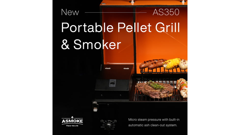 ASMOKE AS350 Portable Pellet Grill and Smoker, Orange, Small, GR04076USAS