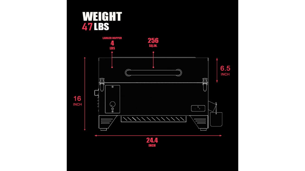 ASMOKE AS350 Portable Pellet Grill and Smoker, Orange, Small, GR04076USAS