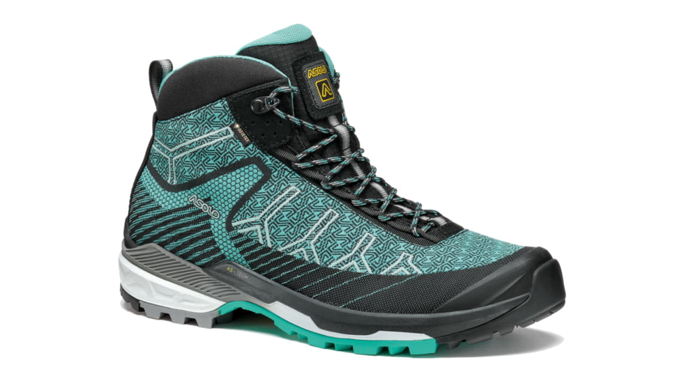 Asolo Falcon EVO Jacquard GV ML Hiking Boot - Mens, Black/Aqua Green, 9, A40067-559-090