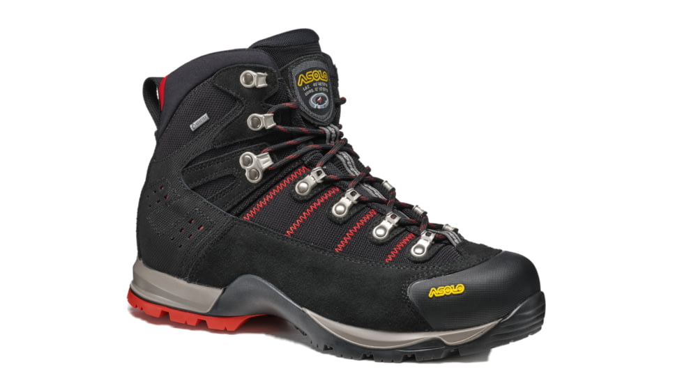 Asolo Fugitive GTX MW Hiking Boots - Mens, Wide, Black /Red, 10.5, 0M3440-392-105