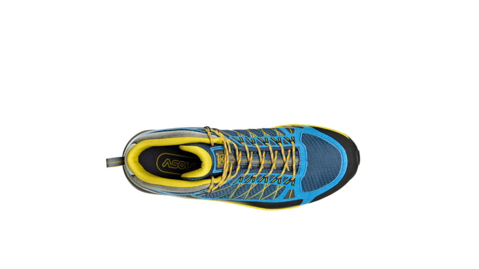 Asolo Grid Mid GV Hiking Shoes - Mens, Indian/Teal/Yellow, 8.5 US, A40516-898-085
