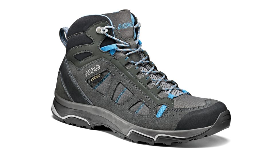 Asolo MEGATON MID GV Hiking Shoe - Womens, Graphite Stone/Cyan Blue, 7, A40031 0078800070