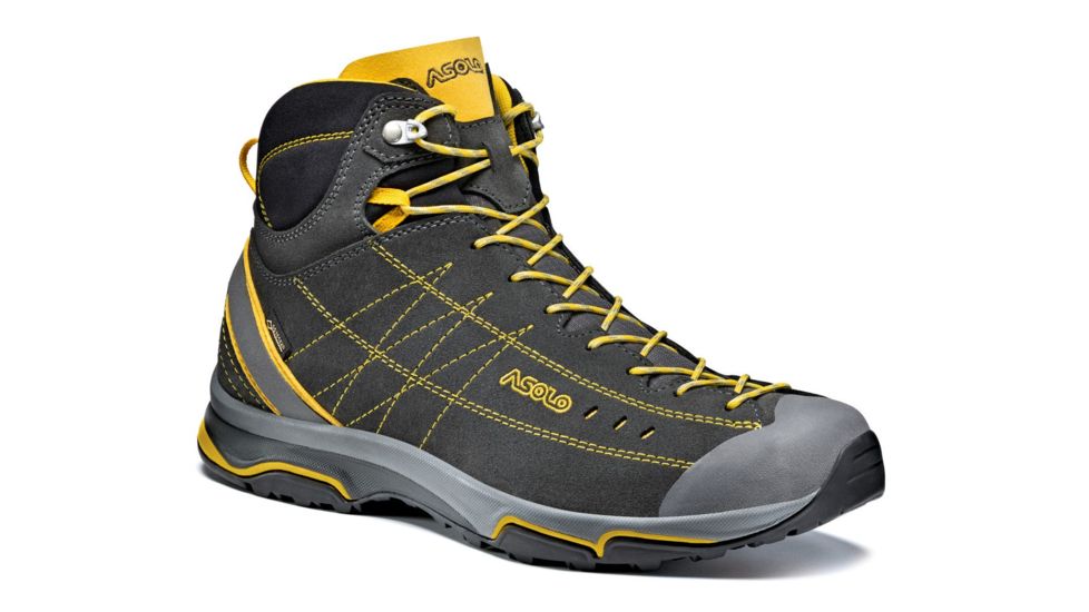 Asolo Nucleon Mid GV Hiking Boots - Men's, Graphite/Yellow, Medium, 13, A40028-0014700130