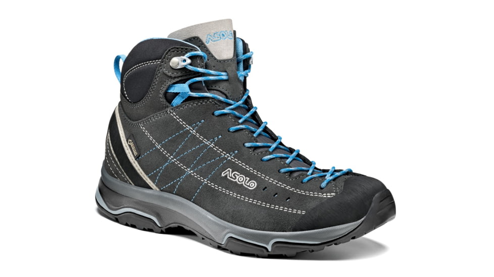 Asolo NUCLEON MID GV Hiking Shoe - Womens, Graphite/Silver/Cyan Blue, 10, A40029 0077200100