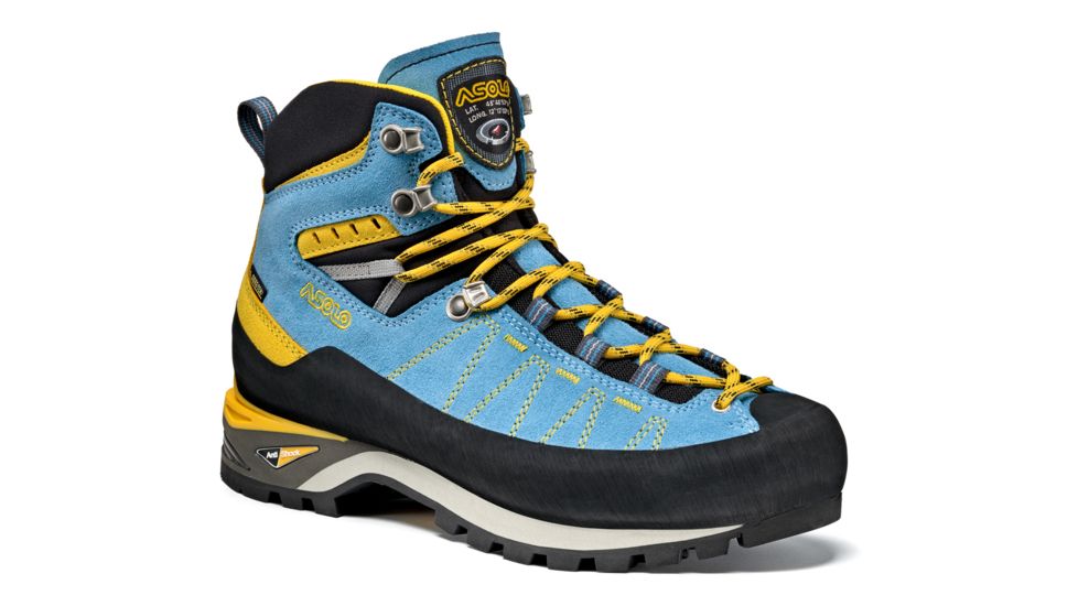 Asolo PIZ GV Mountaineering Shoe - Womens, Azure/Mimosa, 9.5, A01035 0073100095