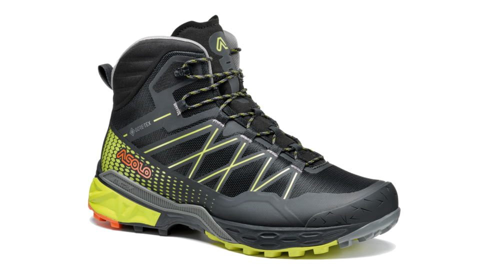 Asolo Tahoe MID GTX MM Hiking Shoes - Mens, Black/Safety Yellow, 11.5, A40056-056-115